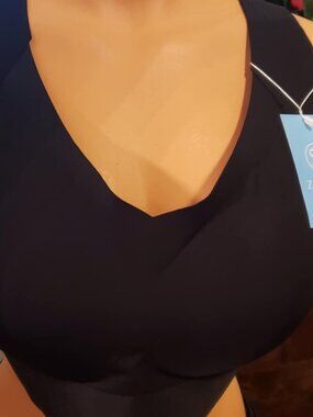 Zoeshape Seamless Pullover Support Bra 2XL Adjustable straps molded cups Black